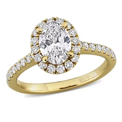 Lab Created Grown Diamonds Engagement Ring 14k Yellow Gold
