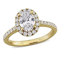 Lab Created Grown Diamonds Engagement Ring 14k Yellow Gold
