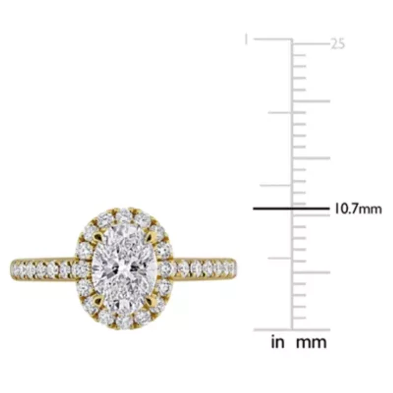 Lab Created Grown Diamonds Engagement Ring 14k Yellow Gold