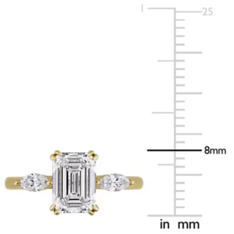 Lab Created Grown Diamonds Engagement Ring 14k Yellow Gold