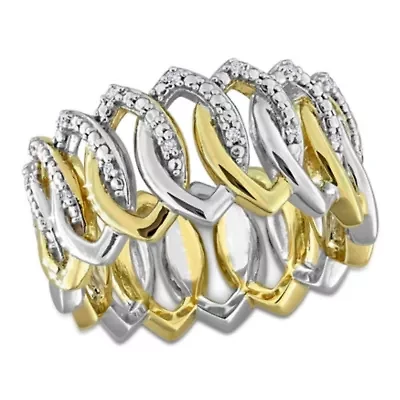Diamond Ring Two-Tone Silver