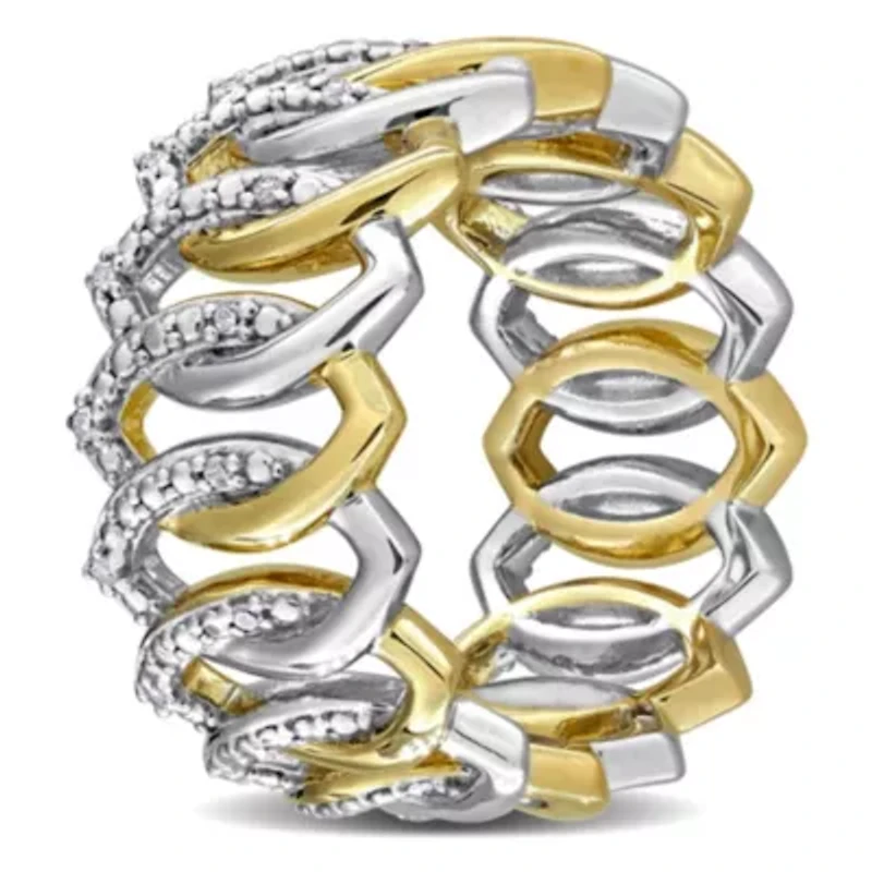 Diamond Ring Two-Tone Silver