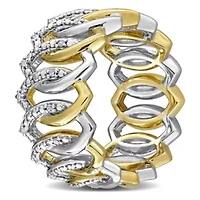 Diamond Ring Two-Tone Silver