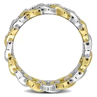 Diamond Ring Two-Tone Silver