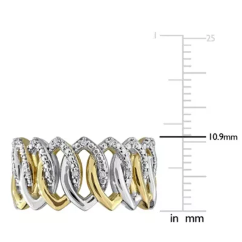 Diamond Ring Two-Tone Silver