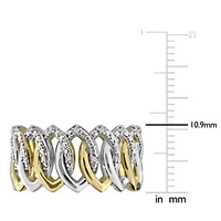 Diamond Ring Two-Tone Silver