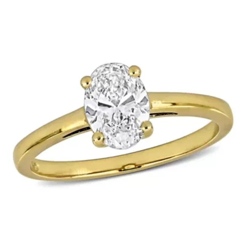 Lab Created Grown Diamond Engagement Ring 14k Yellow Gold