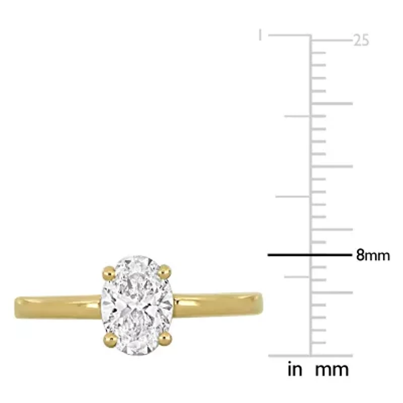 Lab Created Grown Diamond Engagement Ring 14k Yellow Gold