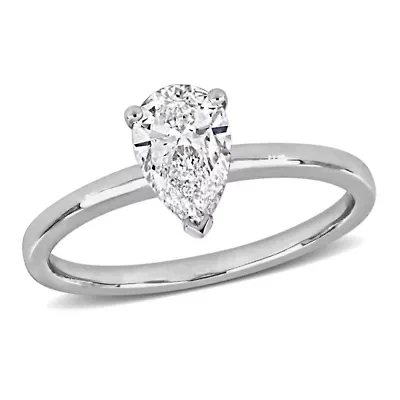 Lab Created Grown Diamond Engagement Ring 14k White Gold