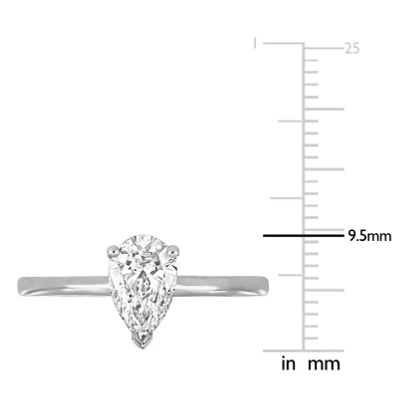 Lab Created Grown Diamond Engagement Ring 14k White Gold
