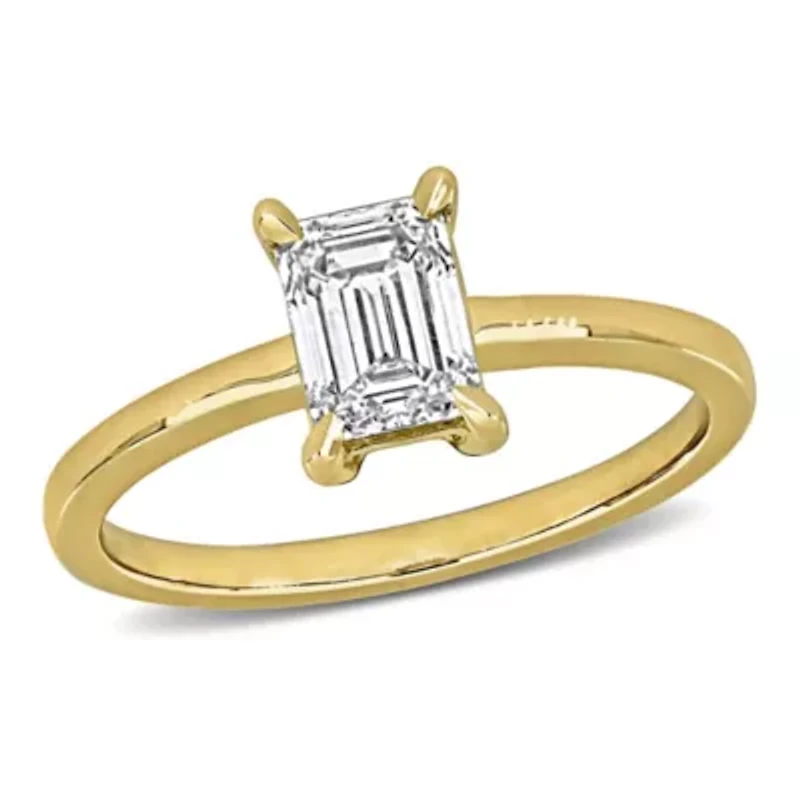 Lab Created Grown Diamond Engagement Ring 14k Yellow Gold