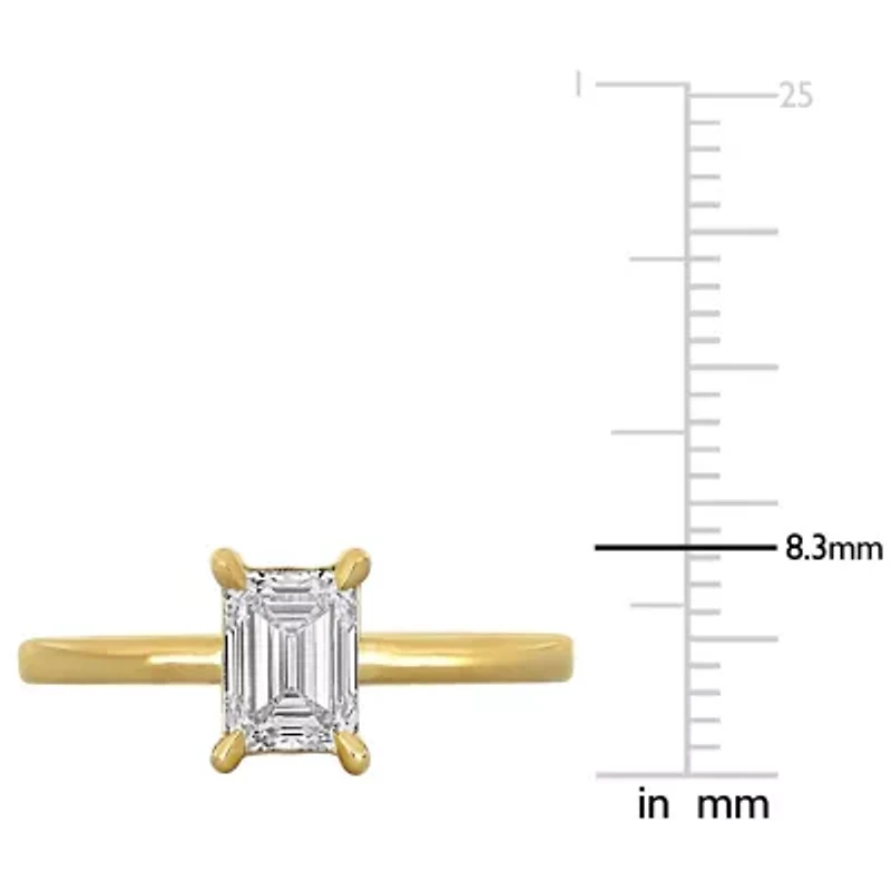 Lab Created Grown Diamond Engagement Ring 14k Yellow Gold