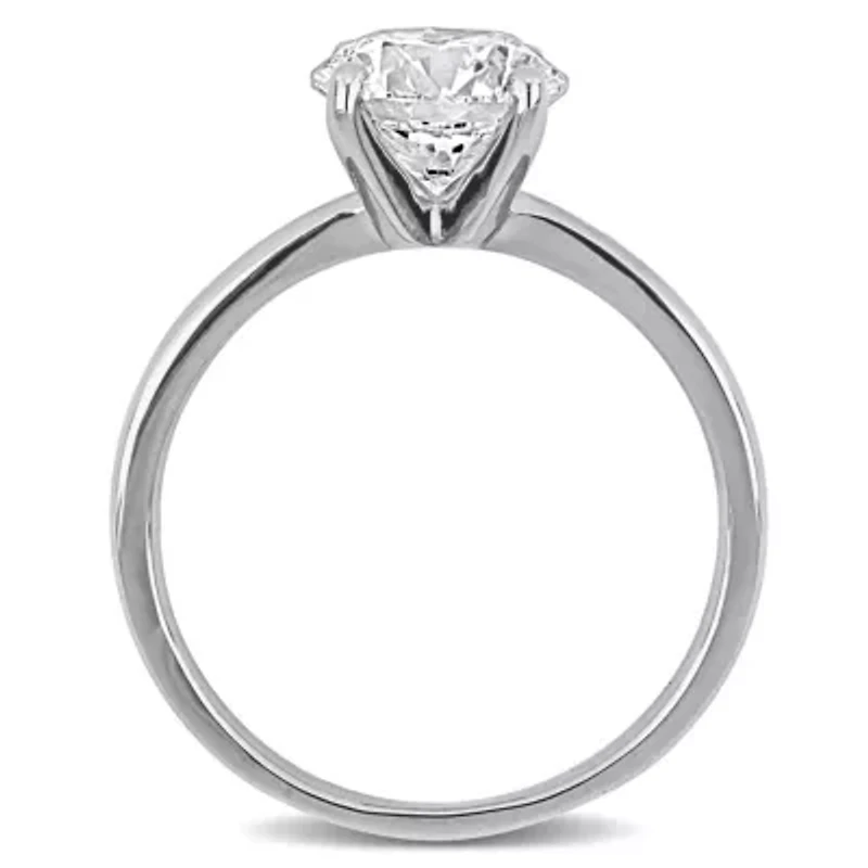 Lab Created Grown Diamond Engagement Ring 14k White Gold