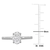 Lab Created Grown Diamond Solitaire Engagement Ring 14k White Gold