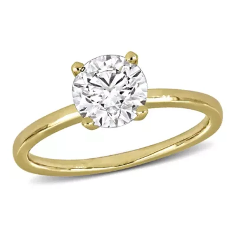 Lab Created Grown Diamond Engagement Ring 14k Yellow Gold