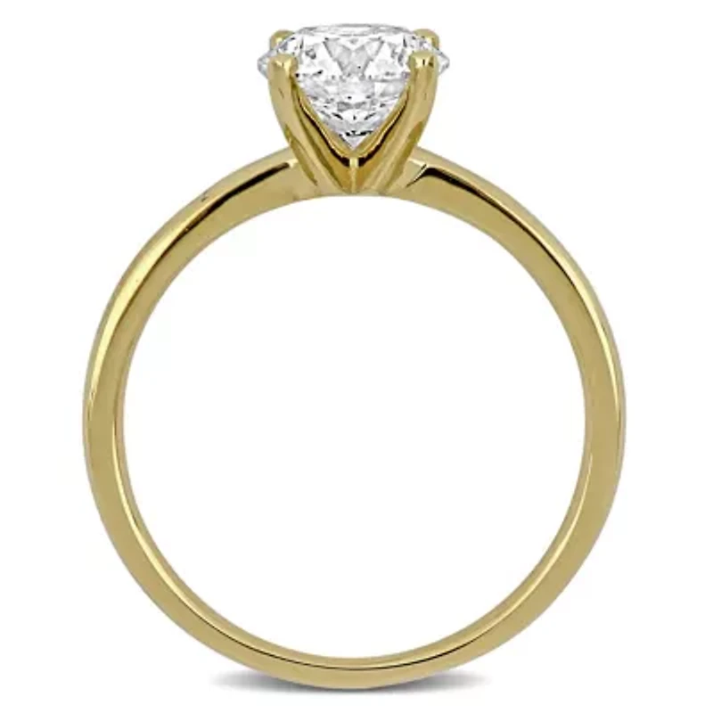 Lab Created Grown Diamond Engagement Ring 14k Yellow Gold