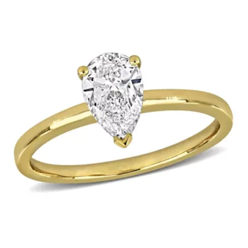 Lab Created Grown Diamond Engagement Ring 14k Yellow Gold