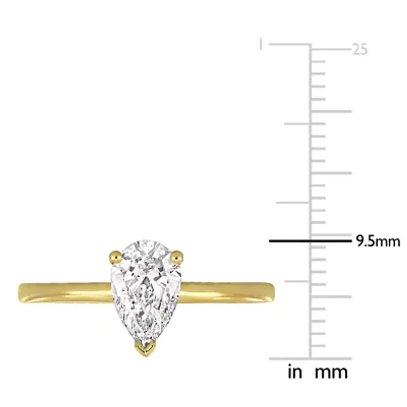 Lab Created Grown Diamond Engagement Ring 14k Yellow Gold