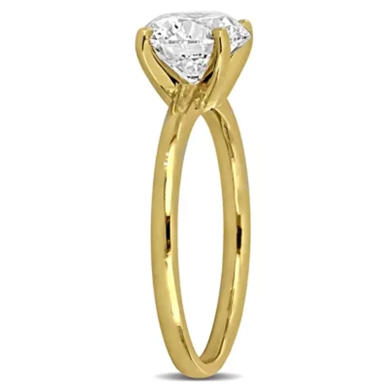 Lab Created Grown Diamond Engagement Ring 14k Yellow Gold
