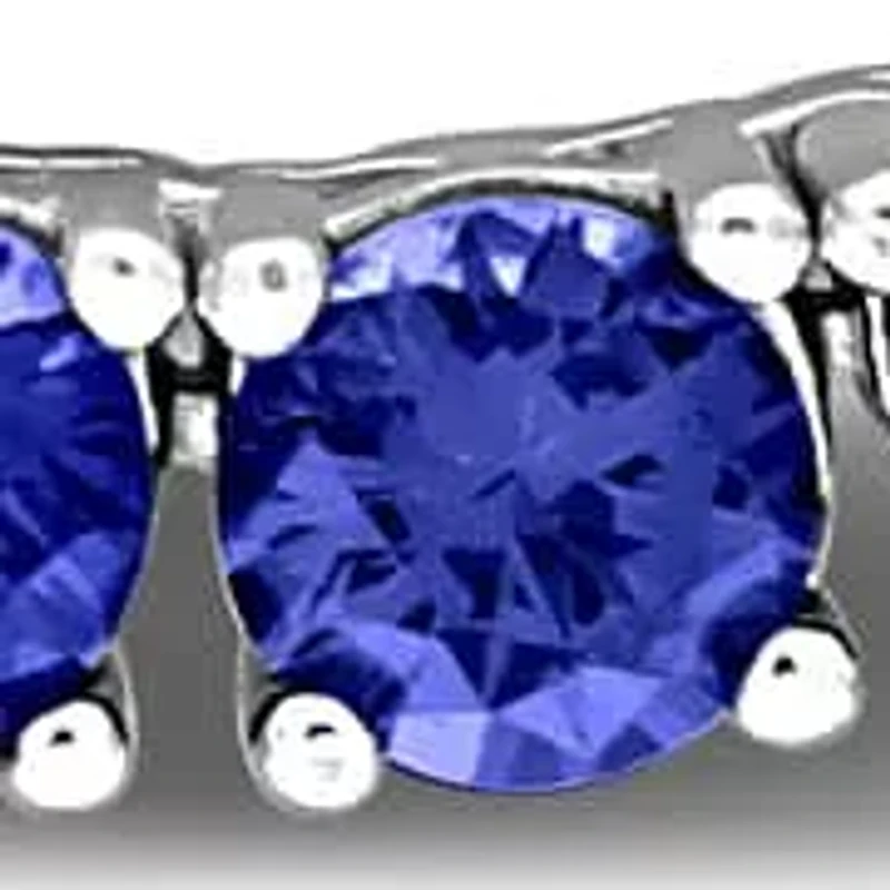 Lab Created Gemstone & White Sapphire Tennis Necklace Bracelet Jewelry Set Sterling Silver