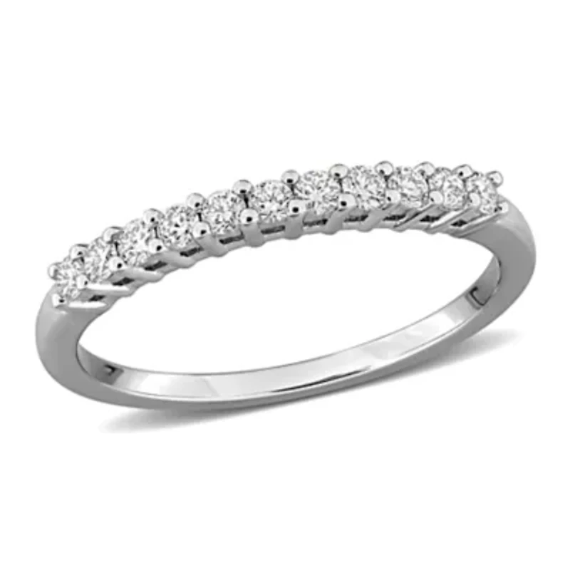 Lab Grown Diamond Anniversary Ring Sterling Silver