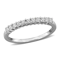 Lab Grown Diamond Anniversary Ring Sterling Silver