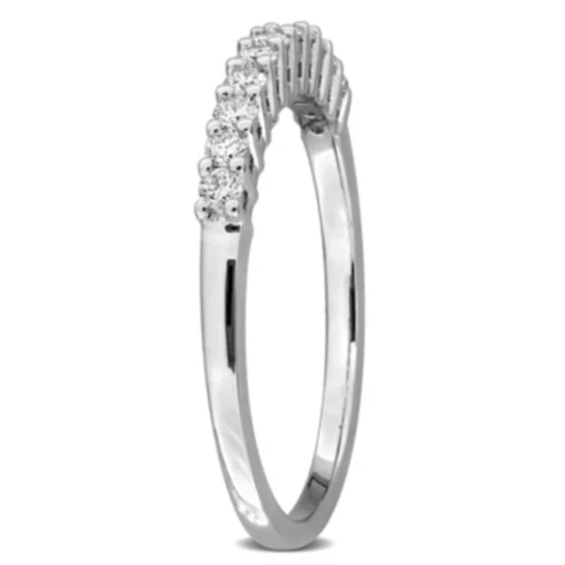 Lab Grown Diamond Anniversary Ring Sterling Silver