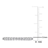 Lab Grown Diamond Anniversary Ring Sterling Silver