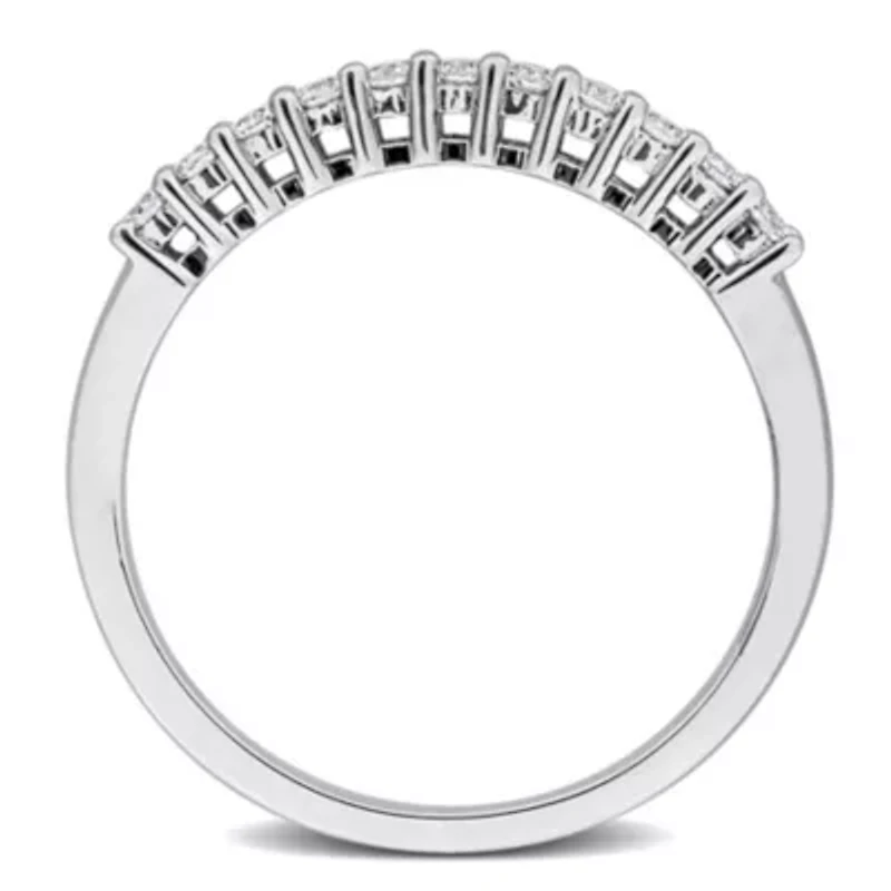 Lab Grown Diamond Anniversary Ring Sterling Silver