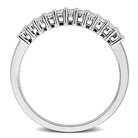 Lab Grown Diamond Anniversary Ring Sterling Silver