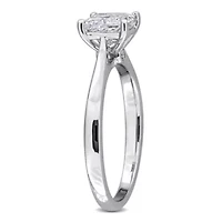 Princess & Round Lab Grown Diamond Solitaire Engagement Ring