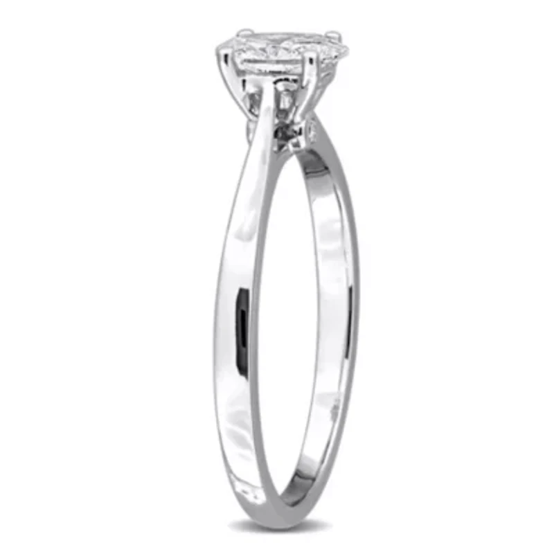 Oval & Round Lab Grown Diamond Solitaire Engagement Ring