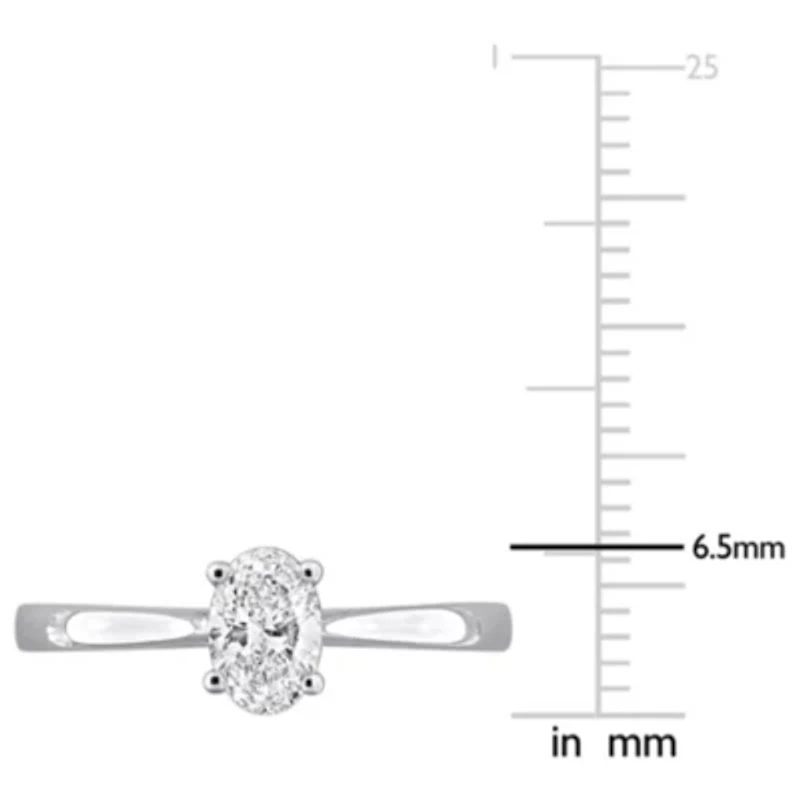 Oval & Round Lab Grown Diamond Solitaire Engagement Ring