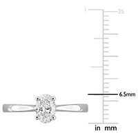 Oval & Round Lab Grown Diamond Solitaire Engagement Ring