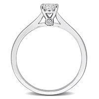 Oval & Round Lab Grown Diamond Solitaire Engagement Ring