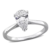 Pear & Round Lab Grown Diamond Solitaire Engagement Ring