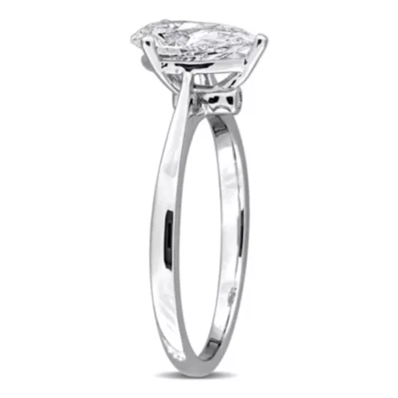 Pear & Round Lab Grown Diamond Solitaire Engagement Ring