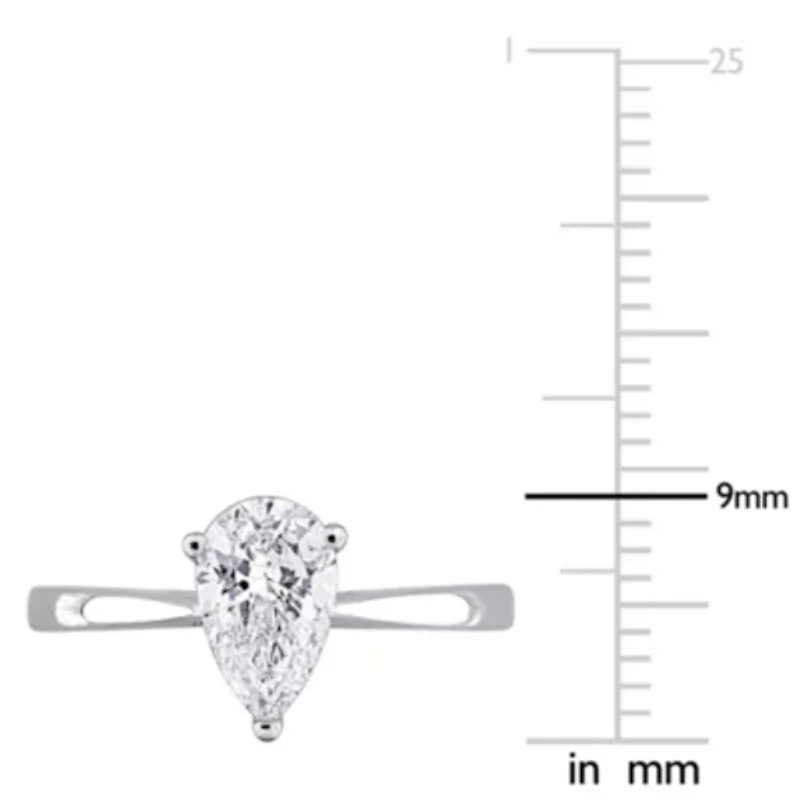 Pear & Round Lab Grown Diamond Solitaire Engagement Ring