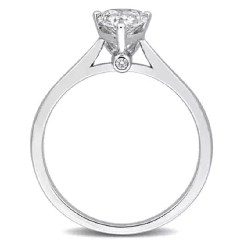 Pear & Round Lab Grown Diamond Solitaire Engagement Ring