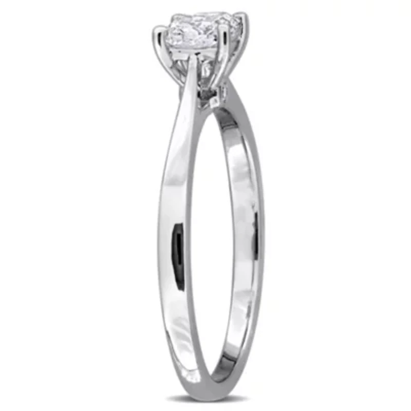 Princess & Round Lab Grown Diamond Solitaire Engagement Ring