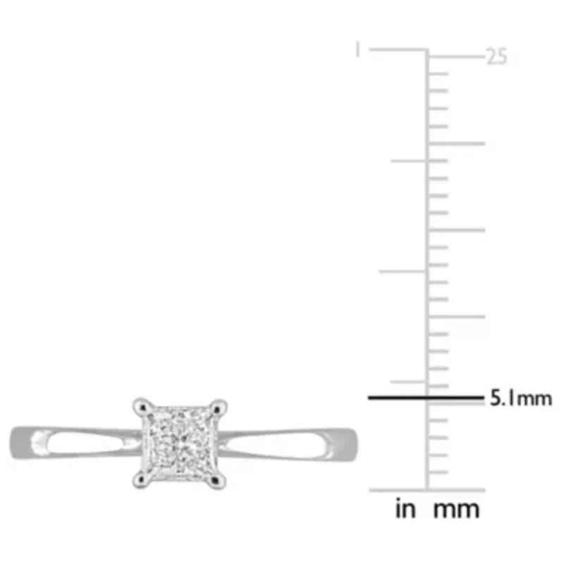 Princess & Round Lab Grown Diamond Solitaire Engagement Ring