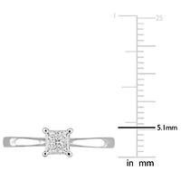 Princess & Round Lab Grown Diamond Solitaire Engagement Ring