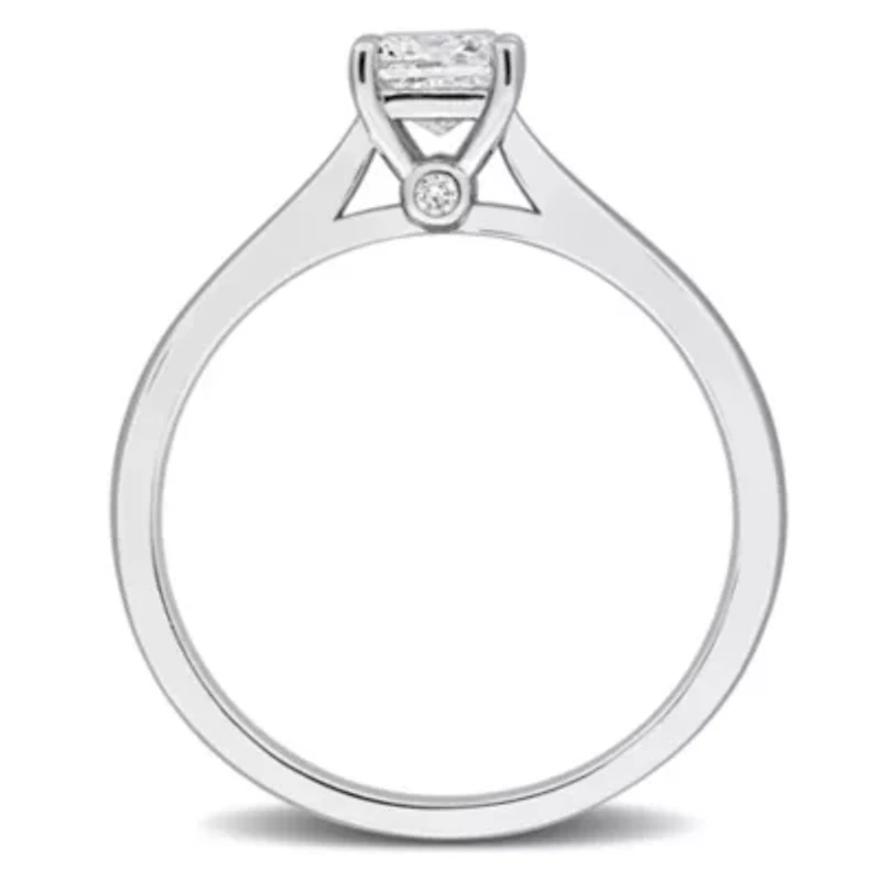 Princess & Round Lab Grown Diamond Solitaire Engagement Ring