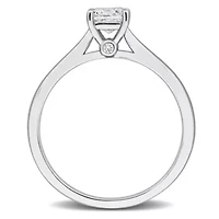 Princess & Round Lab Grown Diamond Solitaire Engagement Ring