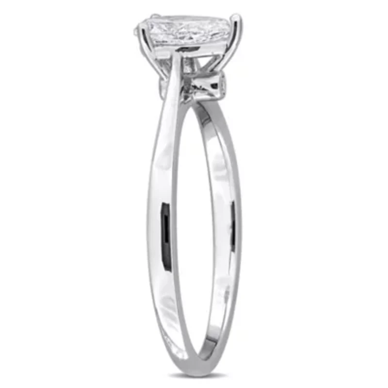 Pear & Round Lab Grown Diamond Solitaire Engagement Ring