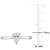 Pear & Round Lab Grown Diamond Solitaire Engagement Ring