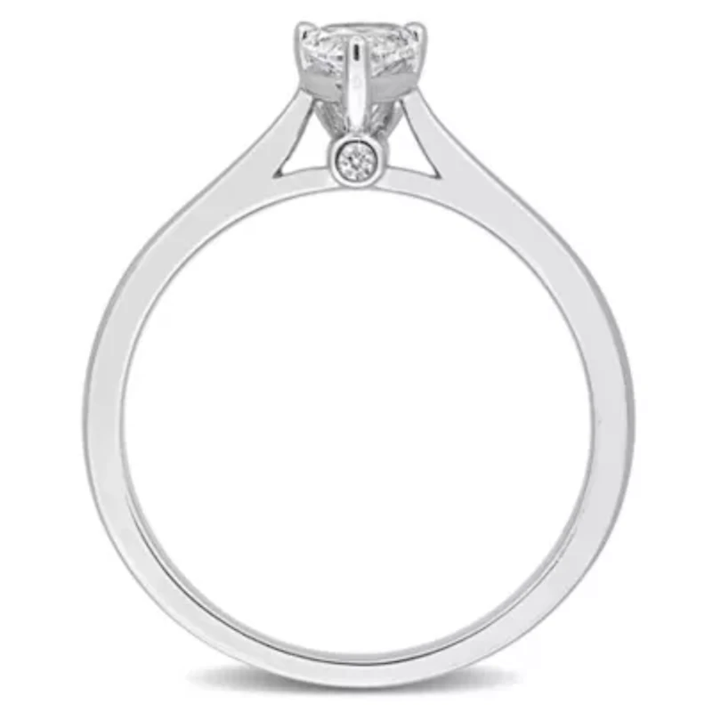 Pear & Round Lab Grown Diamond Solitaire Engagement Ring