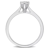 Pear & Round Lab Grown Diamond Solitaire Engagement Ring