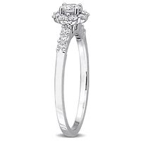 Lab Grown Diamond Engagement Ring Sterling Silver