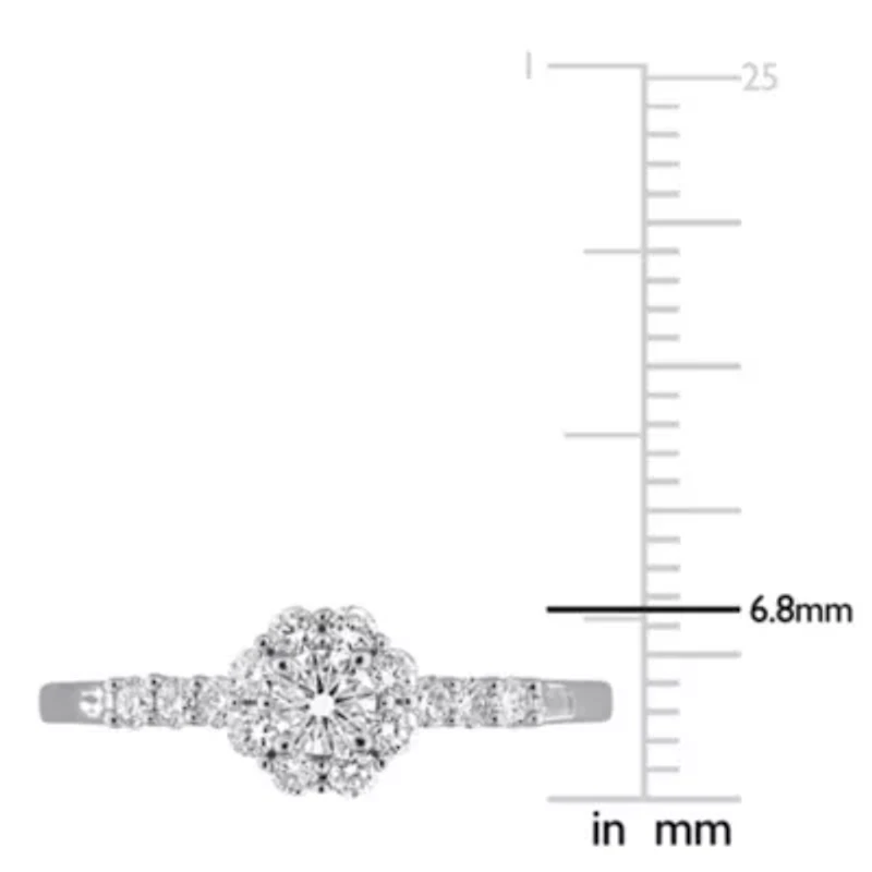 Lab Grown Diamond Engagement Ring Sterling Silver